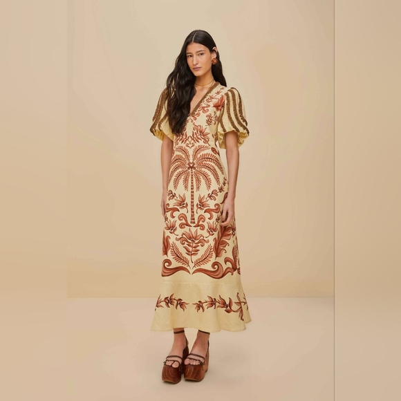 karney white linen strapless dress Cult Gaia Kellan Floral Lace Strapless Linen Midi Dress main image 0